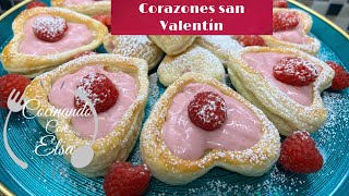 Postre de hojaldre 😋♥️especial San Valentin💘💕♥️ [upl. by Wilonah]