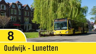 Trajectvideo  Lijn 8  Wilhelminapark  Lunetten NS [upl. by Nilhsa]