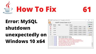 How To Fix the XAMPP Error MySQL shutdown unexpectedly [upl. by Assirac]