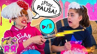 Pause SLIME Challenge 😡 El reto de la PAUSA haciendo SLIME ⏯ Muy DIVERTIDO 🤣 Hija Vs Madre [upl. by Dow]