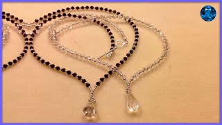 Crystal Necklace Tutorial [upl. by Anovad]