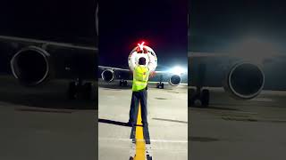 aircraft marshalling ✈️ airbus boeing aviation sky crew flying [upl. by Nealson]