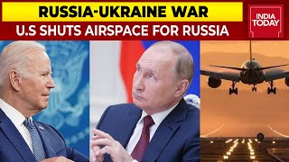 US Shuts Airspace For Russia Joe Bidens Clearest Message To Vladimir Putin  RussiaUkraine War [upl. by Niltac97]