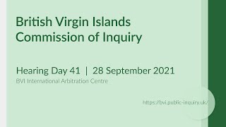 BVI Commission of Inquiry Hearing Day 41  28 September 2021 [upl. by Abas37]