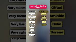 Instead of Saying quotveryquot  part 4 english vocabulary shorts funny learnenglish spokenenglish [upl. by Yklam]