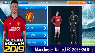 Manchester United FC 202324 Kits  DLS 19 [upl. by Luahs]