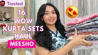 16 Meesho Kurta  kurta Set Try on Haul 😍 Under Rs 500  Isha Vinod Jain [upl. by Durnan]