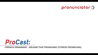 French Grammar Disjunctive pronouns stress pronouns [upl. by Attwood]