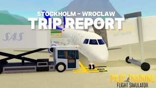 SAS E195E2 Stockholm  Wroclaw trip report in PTFS❄️🇸🇪 [upl. by Eanore]