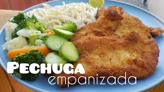 Pechuga de pollo empanizada sin harina [upl. by Elleynad]