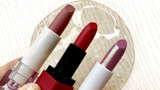 LIPSTICK SLIME Mixing Lipsticks into Clear Slime ASMR MAKEUP SLIME 2 [upl. by Kuhn]