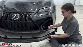 How to Install NIA Body Kits Lexus GSF 201620 NIA Splitter Install [upl. by Adle200]