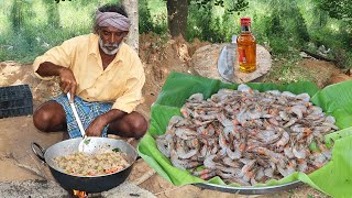 Prawn Gravy Recipe  Brandy drinking Village STYLE Cooking and Eating [upl. by Nesyla]