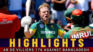 Ab De Villiers 176 104 Runs Against Bangladesh 2017 ODI Series  Full Highlights [upl. by Domel]