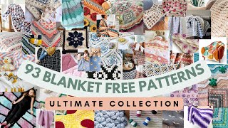 93 blanket💗FREE crochet patterns Ultimate Collection [upl. by Eikin549]