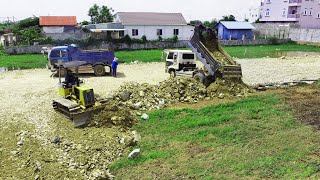 New Project Dozer D20 Truck 5ton using soil to Push the ground [upl. by Tedmund549]