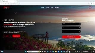 Travel join page using HTML  CSS  JAVASCRIPT [upl. by Rainie932]