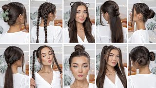 10 EASY HEATLESS BACK TO SCHOOL HAIRSTYLES [upl. by Lexine]