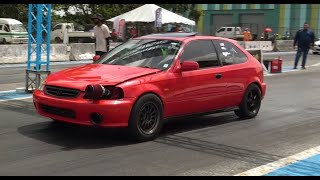 Red Honda Civic Hatch  Racetrac Track Day Drags 2024 [upl. by English]