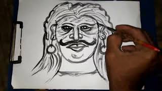 how to draw a devil face using brush easy way to draw a devil face [upl. by Aninaig]