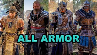 Assassins Creed Valhalla  All Armor Sets Showcase Male amp Female Version [upl. by Houser]