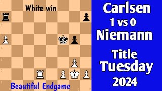 Carlsen vs Niemann  Title Tuesday Early 2024 chess [upl. by Ydnirb]