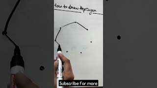 How to draw heptagon  heptagon with dots shape shorts short [upl. by Odlaumor694]