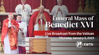 LIVE  Funeral Mass of Benedict XVI from the Vatican  January 5 2023  EWTN [upl. by Aneekas903]