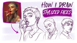 How I draw stylized heads  Beyond the Loomis Method  Tutorial arttips loomismethod [upl. by Cristiano]