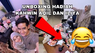 UNBOXING SEMUA HADIAH KAHWIN AQIL DAN ILIYA 😂❤️ TERKEJUT WOI BUKA HADIAH 😱 [upl. by Philipps606]