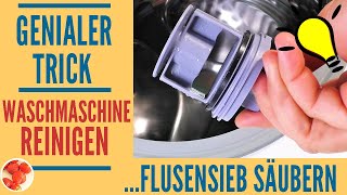 Genialer Trick Waschmaschine Flusensieb reinigen  Fremdkörperfalle mit diesem Hausmittel säubern [upl. by Choo768]