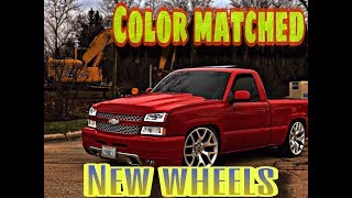 Color matched silveradoNew Wheels vlog 2 [upl. by Sonitnatsok]