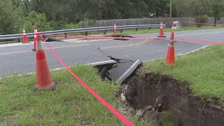 Orange Park bridge damaged due to excessive rainfall no timeline for reopening [upl. by Ann-Marie563]