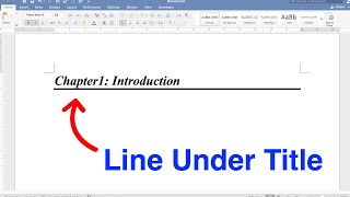 How To Underline Chapter Headings In Word  Microsoft  😎👍 [upl. by Karylin173]