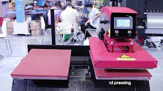 Touch Screen Fully Automatic Double Station Heat Press Machine [upl. by Fernande]