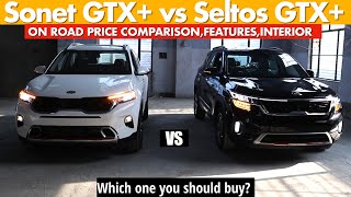 Kia Sonet vs Kia Seltos  Top Model Comparison  PriceFeaturesDimensions  Sonet 2021 Seltos 2021 [upl. by Eaj481]