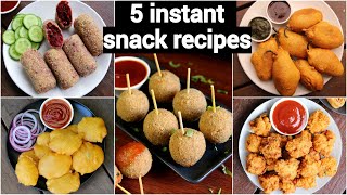 5 quick amp instant kids snacks recipes  5 स्नैक रेसिपीज  healthy snacks for kids [upl. by Ybroc]