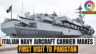 Italian Navys Aircraft Carrier CAVOUR and Frigate ALPINO visit Pakistan  Pak Navy Latest Updates [upl. by Assirehc]