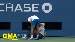 Tennis star Novak Djokovic abruptly disqualified from US Open l GMA [upl. by Iphagenia621]