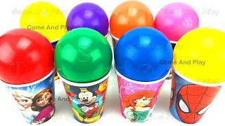 Cups and Balls Surprise Toys with Disney Cars Minnie Mouse Minions and Masha by Come and Play [upl. by Kowatch]