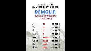 Démolir au passé composé français shortsvideo langue verbe conjugaison démolir pcomposé [upl. by Avera87]