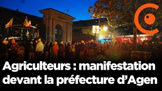 REPLAY  Manifestation des agriculteurs en colère devant la préfecture dAgen [upl. by Mackenie]