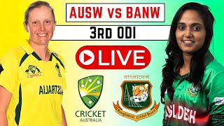 AUSW Vs BANW Live  3rd ODI  Australia Women vs Bangladesh Women  Cricket Live Match Today [upl. by Rasec608]