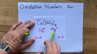 Oxidation Numbers for CuNO32 copper II nitrate [upl. by Eimat]