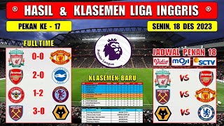 Hasil Liga Inggris Tadi Malam  LIVERPOOL vs MAN UNITED  ARSENAL vs BRIGHTON  EPL 2023 Pekan ke 17 [upl. by Atinehc208]