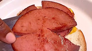 Fried Beef Bologna Cheese Egg Sandwich [upl. by Rebna]