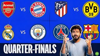 UCL QUARTER FINAL DRAW  PSG Battles Barca Madrid Takes on Man City  UCL SemiFinals Prediction [upl. by Catima180]