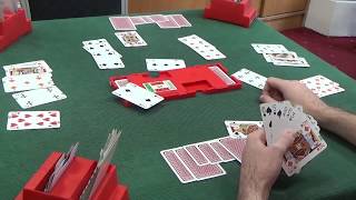 5 Full Bridge Game  Bridge bidding amp card play explained  4 Spades doubled [upl. by Noevart]