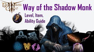 Baldurs Gate 3  Way of the Shadow Monk build  Level  Item  Ability Guide [upl. by Davine]