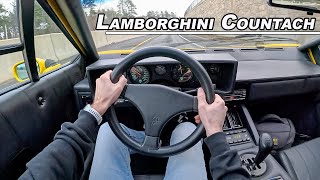 Driving The Lamborghini Countach  Italian 52L V12 Manual Supercar  POV Binaural Audio [upl. by River]